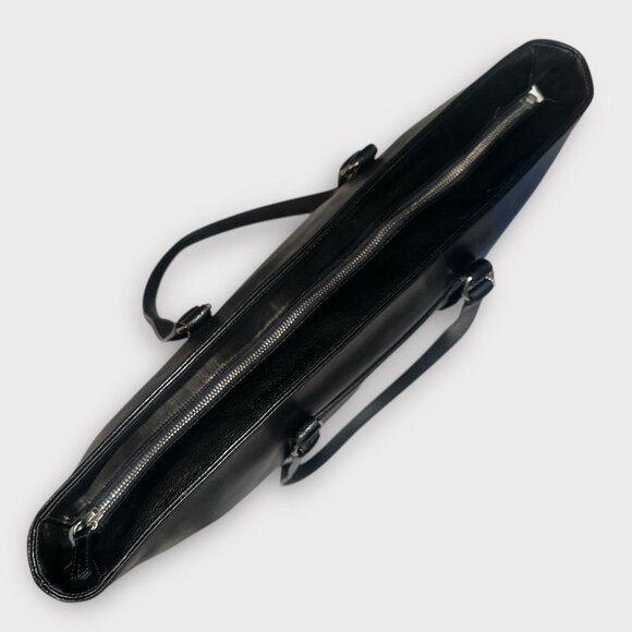 VTG Coach 5332 Series Business Tote Black Leather Nickel Computer Bag Y2K + Tag - Picture 7 of 10